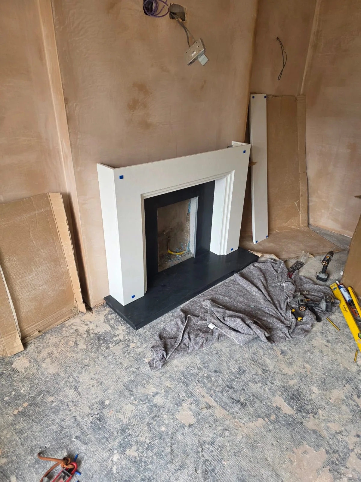 Custom Marble Fireplace and Gas Fire in Redditch, image 3