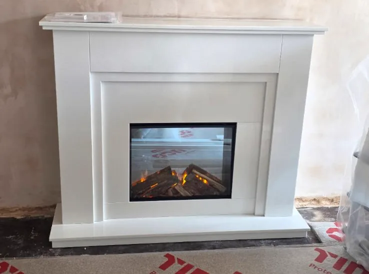 A made-to-measure marble fireplace fitted in a Redditch home