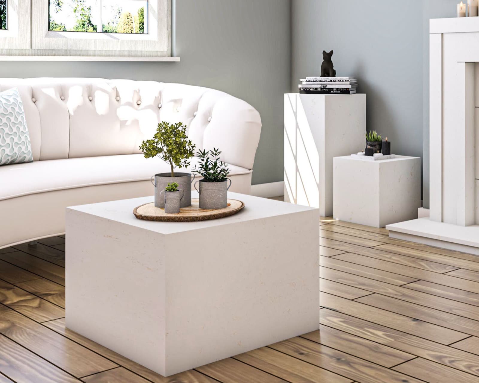 Square Coffee Table in solid stone