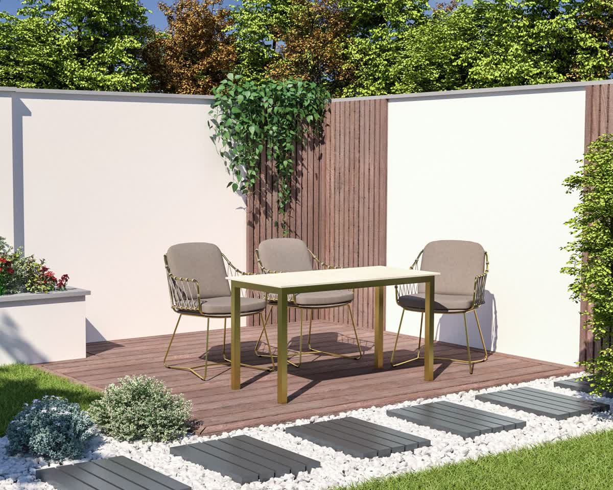 Tamar Frame outdoor stone dining table