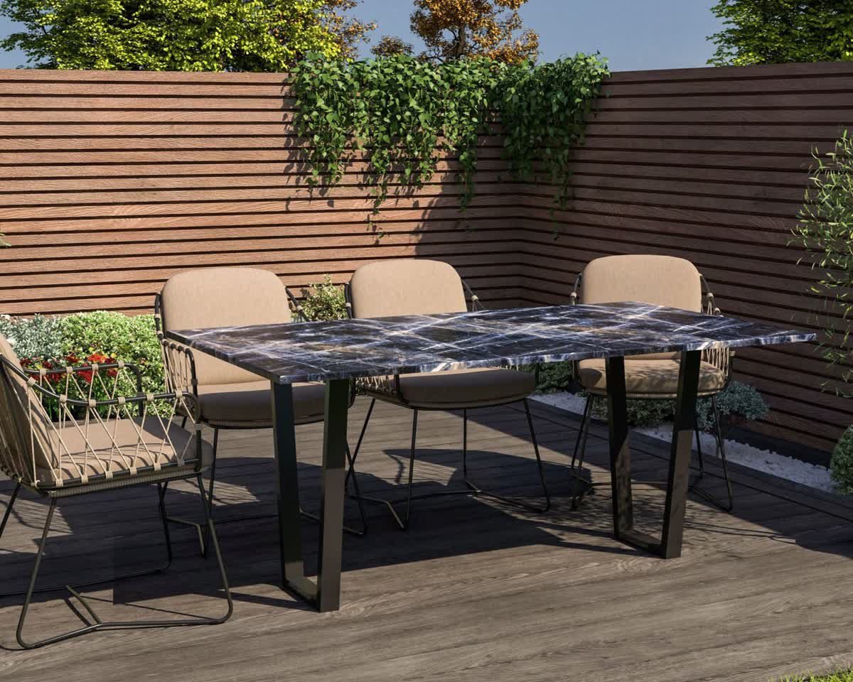 Trapezium Outdoor Dining Table detail view 2